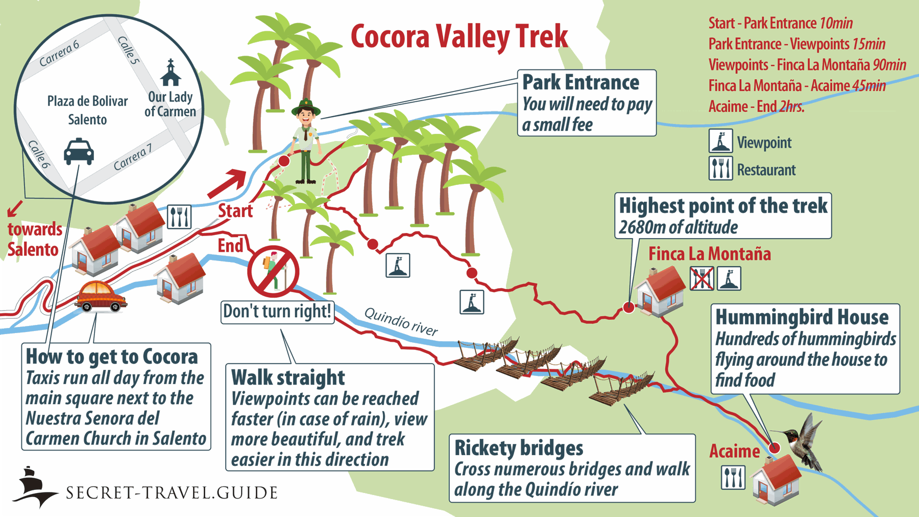 Cocora Valley Colombia Map