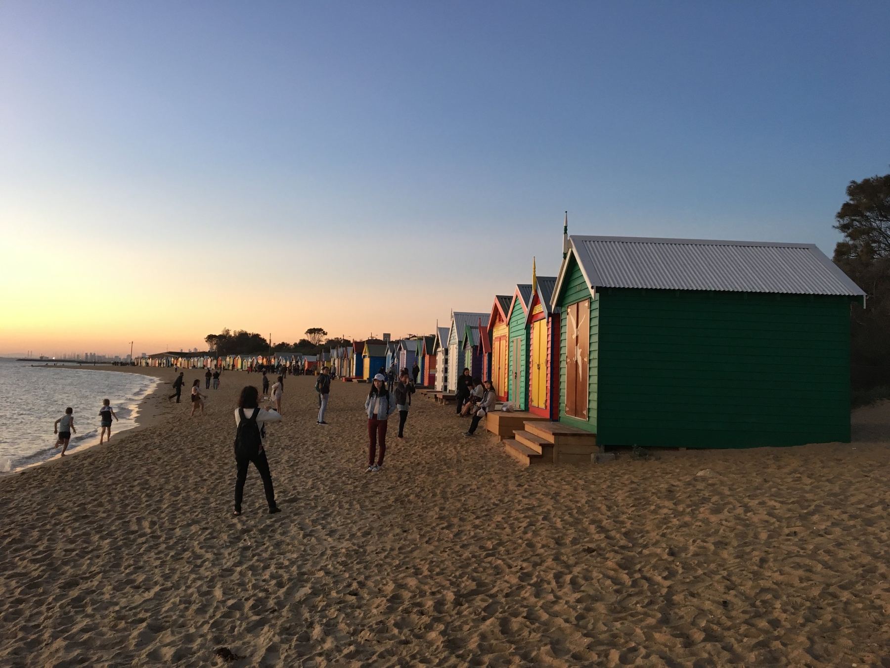 Colourful beach huts in Brighton
