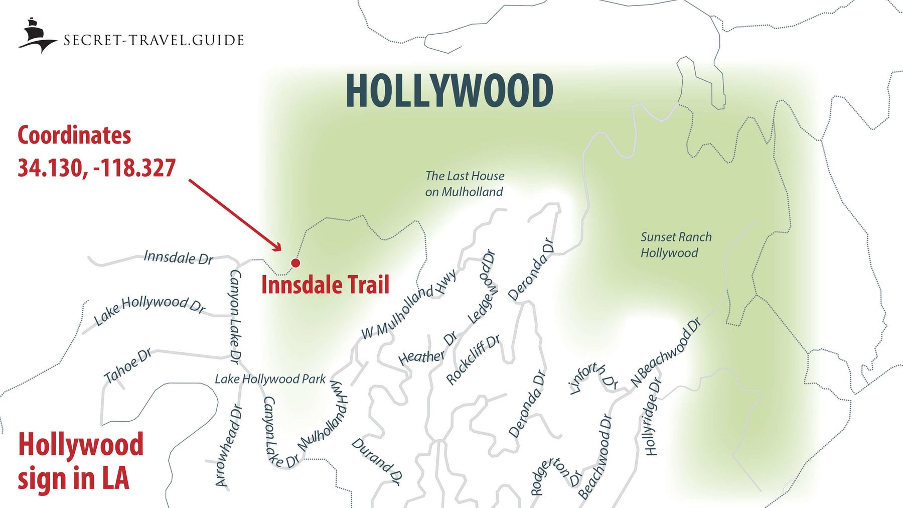 Karte zum Hollywood Sign