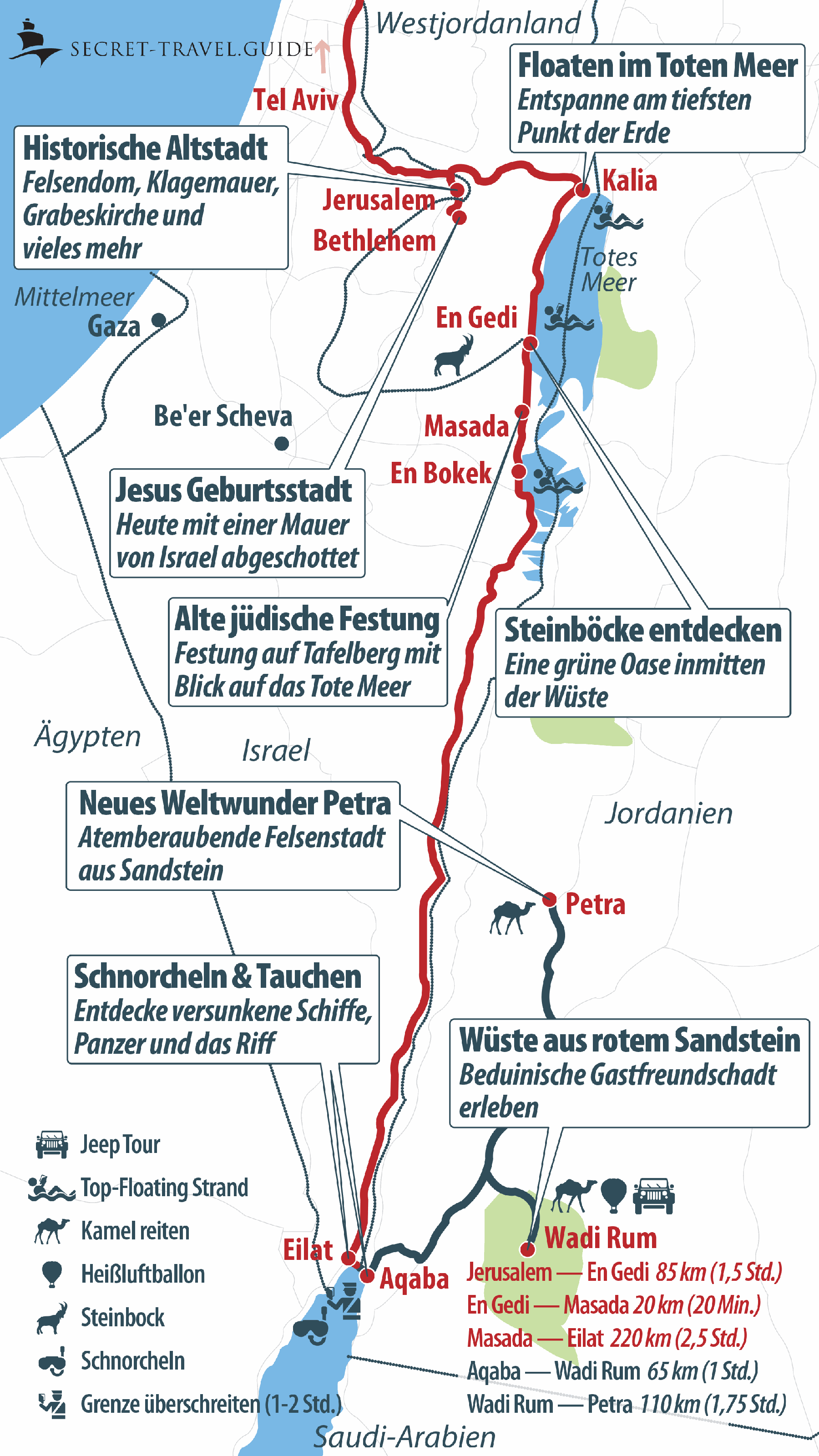 Karte Süden Israels