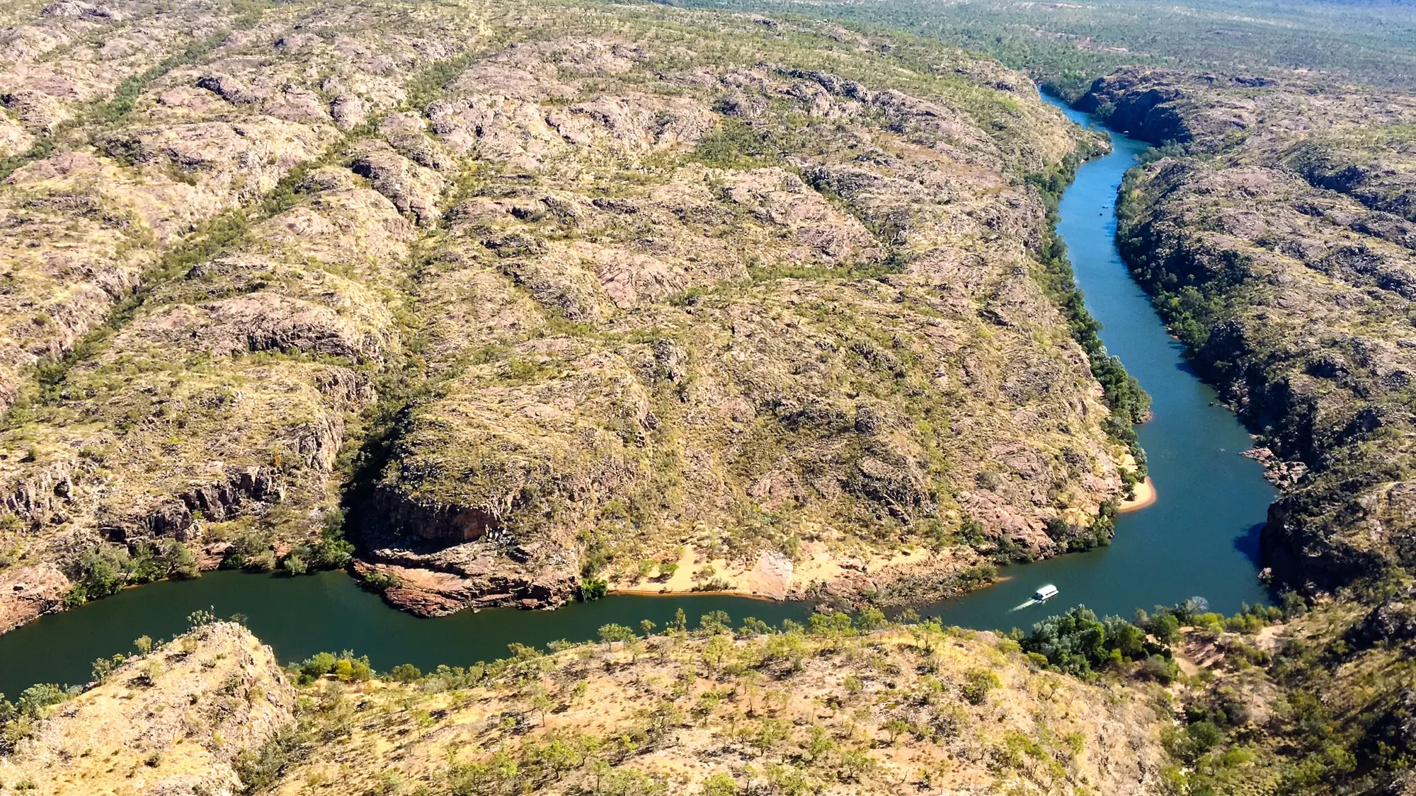 Helicopter flight over Katherine gorges