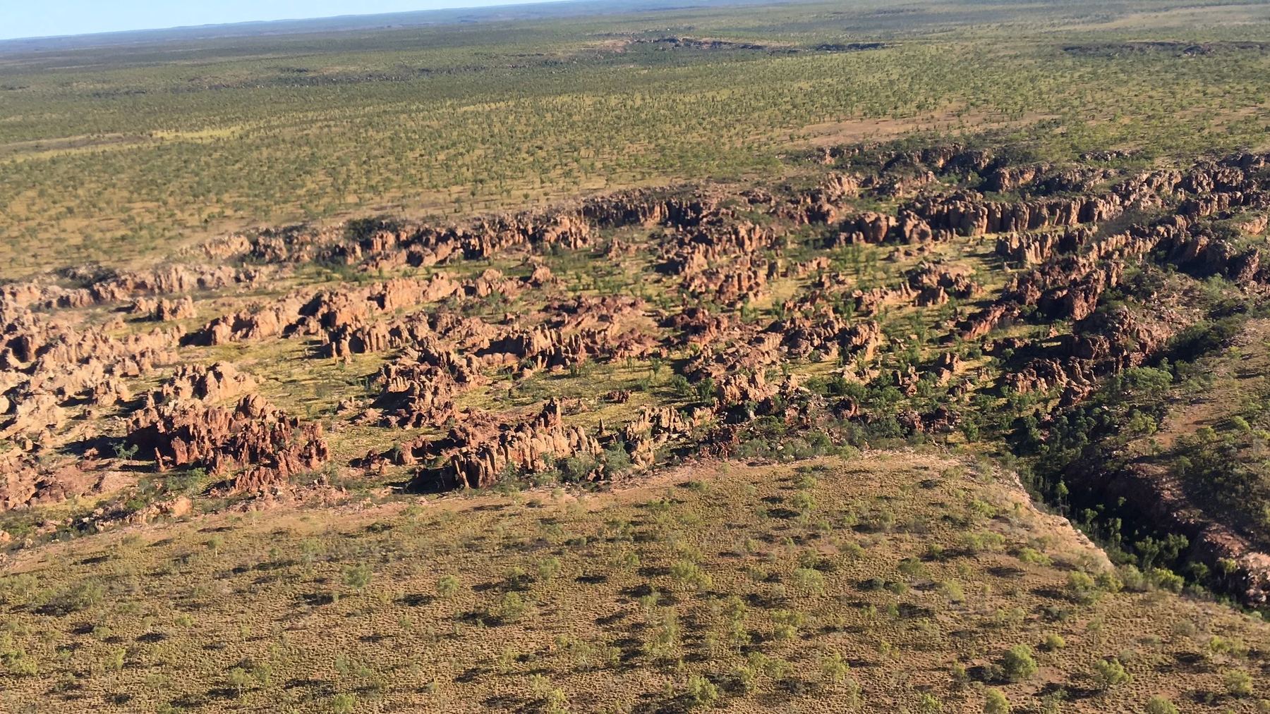 Helicopter flight over the Lost City